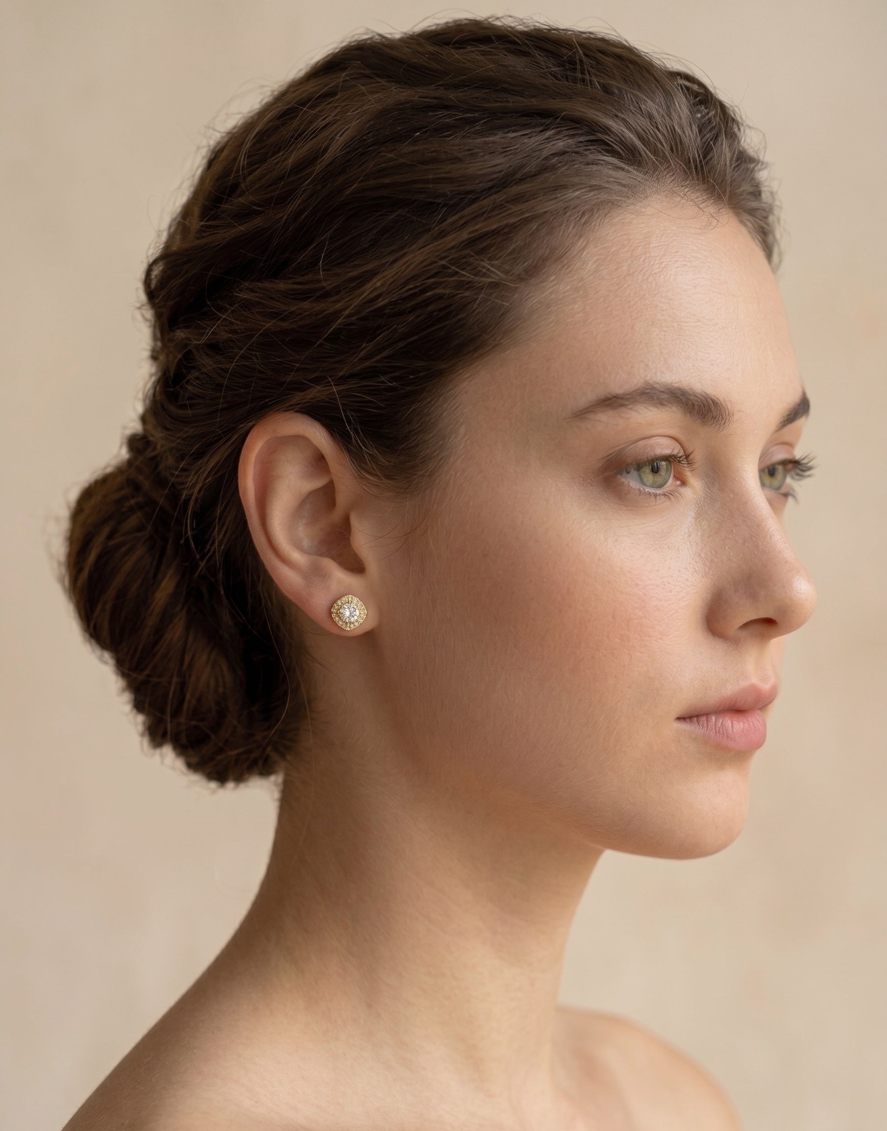 Cushion-Cut Halo Stud Earrings – 925 Sterling Silver