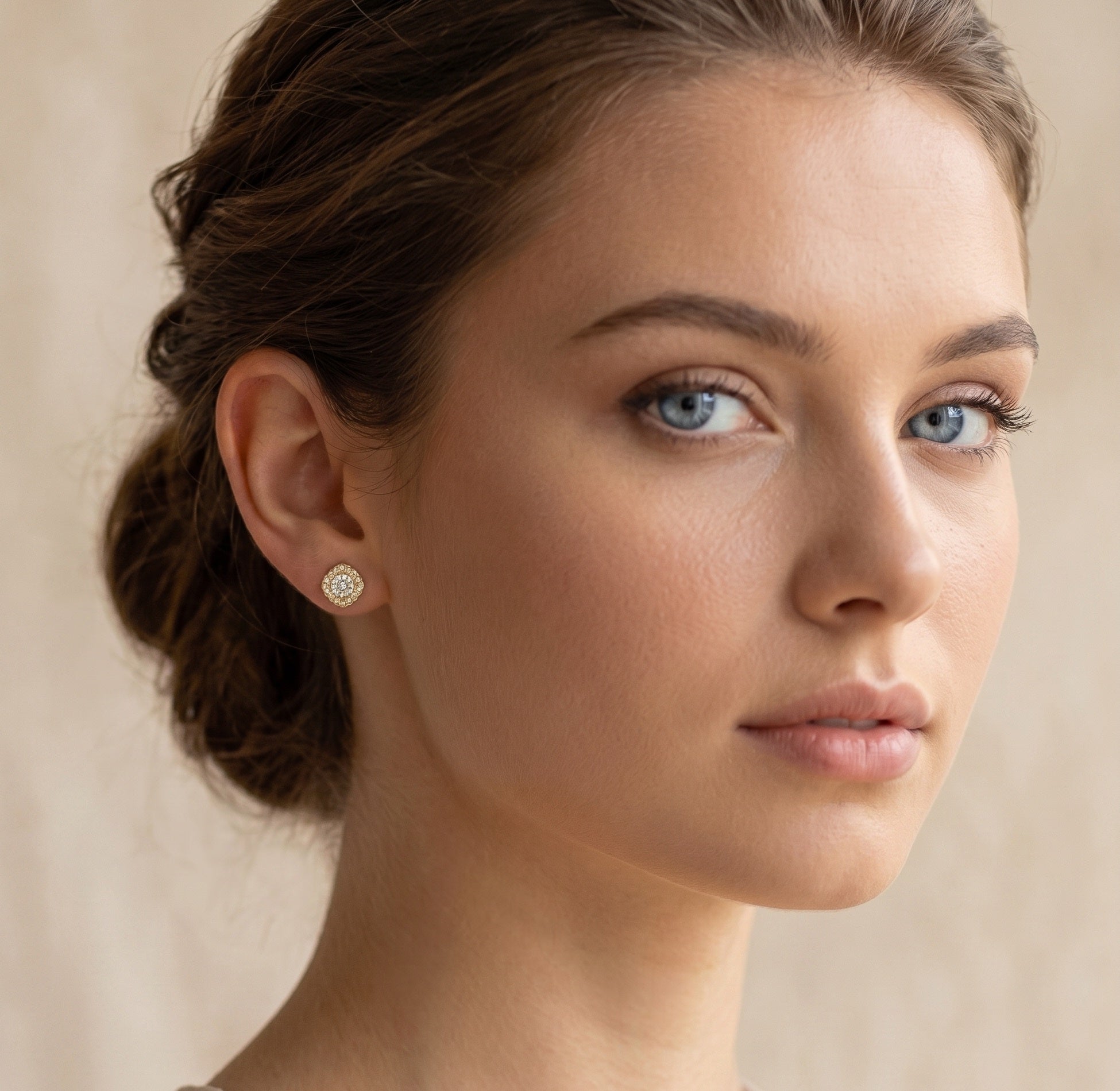 Cushion-Cut Halo Stud Earrings – 925 Sterling Silver