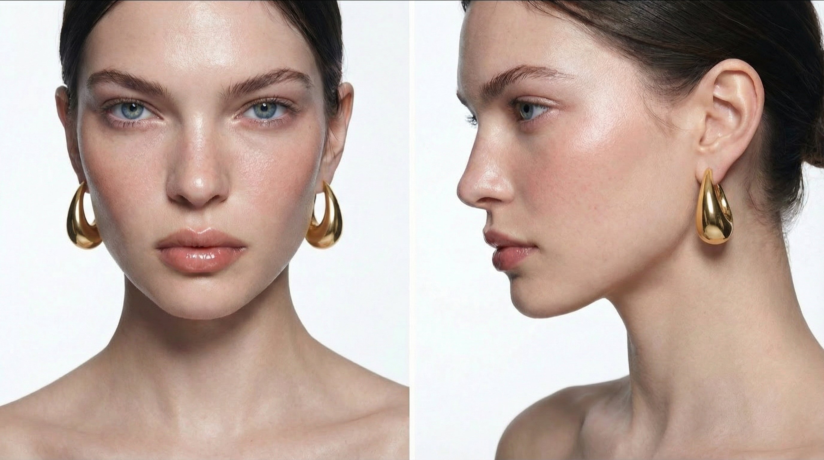 Gold Plated Sterling Silver Studs – Geometric Irregular Lines