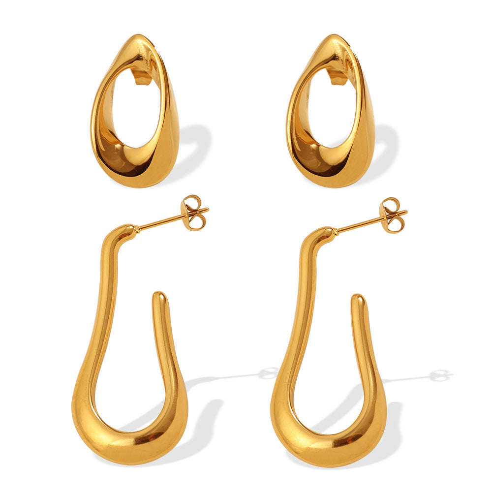 18K Gold-Plated Irregular Hoop Earring