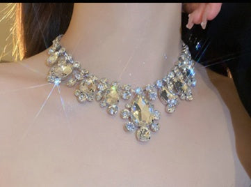 Crystal Rhinestone Statement Choker – Luxury Bridal Necklace