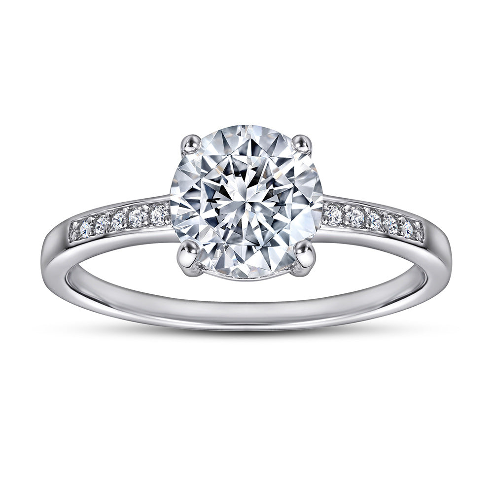 925 Silver Zircon Solitaire Wedding Ring – Women’s