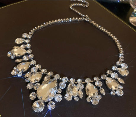 Crystal Rhinestone Statement Choker – Luxury Bridal Necklace