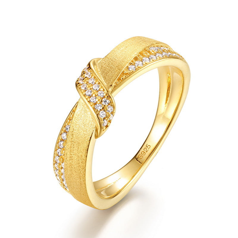 10K Gold Plated Textured Band Ring - Minimalist Luxury Statement Piece