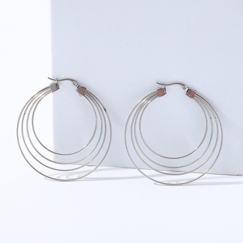 Multi-Layer Gold Hoop Earrings — Geometric Statement Piece