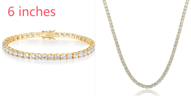 18K White Gold Plated Tennis Necklace - Luxury Zircon Statement Piece