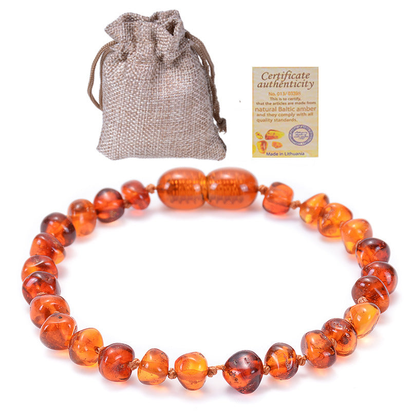 Children's Natural Amber Bracelet – Handcrafted Irregular Beads