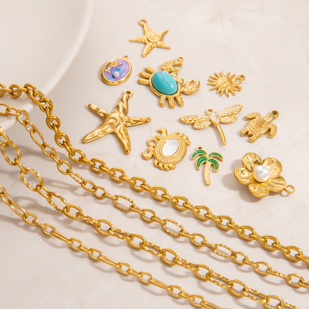Handmade 18K Gold Necklace – Layered Chain Statement Piece