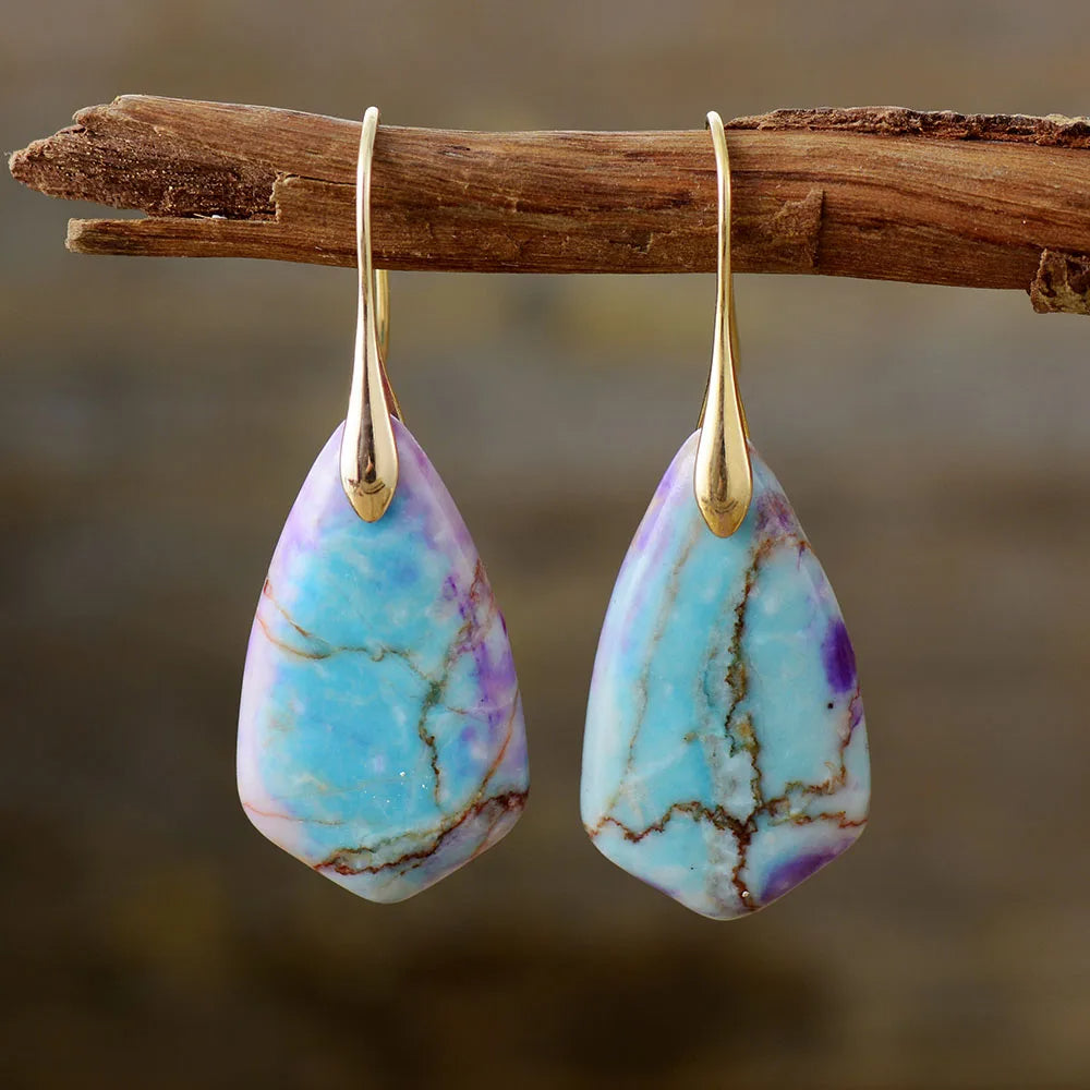 Handcrafted Jasper Stone Drop Earrings