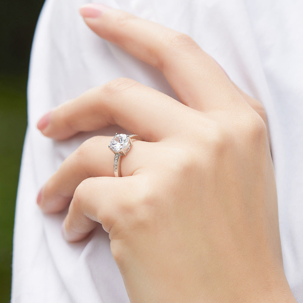 925 Silver Zircon Solitaire Wedding Ring – Women’s