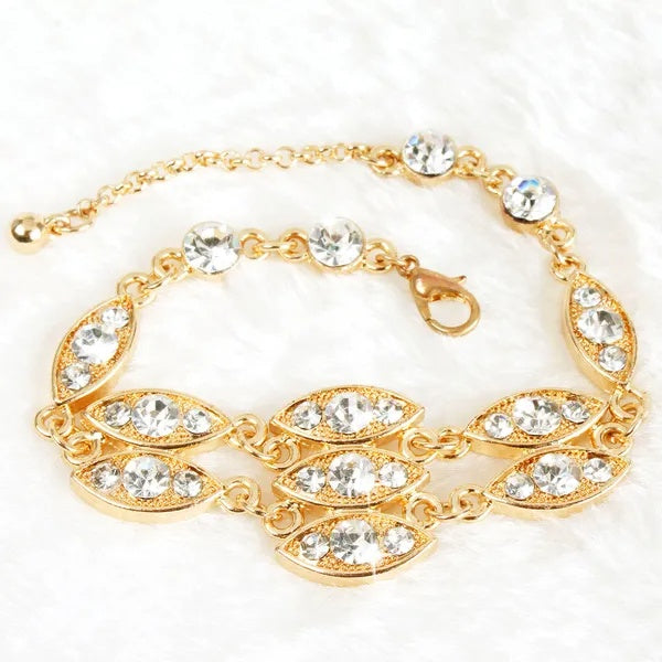 Bling Rhinestone Bracelet — Gold-Plated Crystal Statement Jewelry