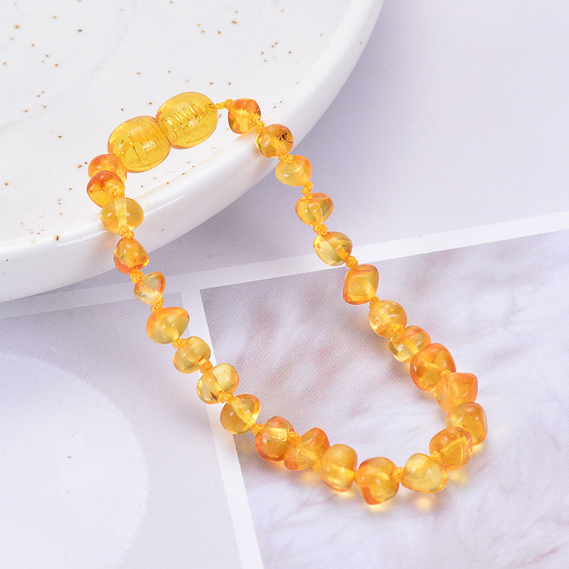 Children's Natural Amber Bracelet – Handcrafted Irregular Beads