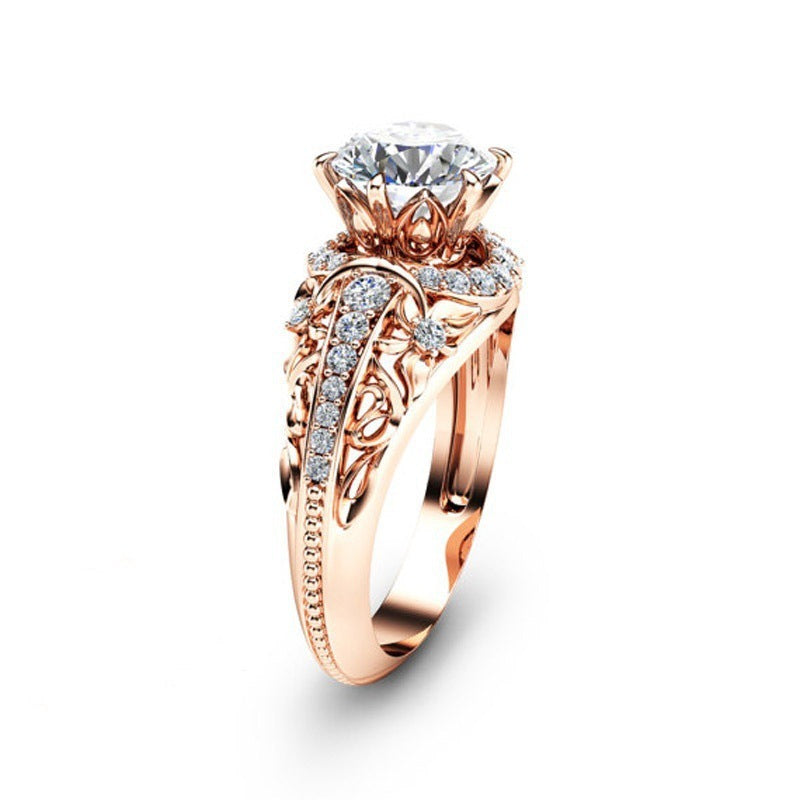 14K Rose Gold Micro-Set Diamond Ring – Women's