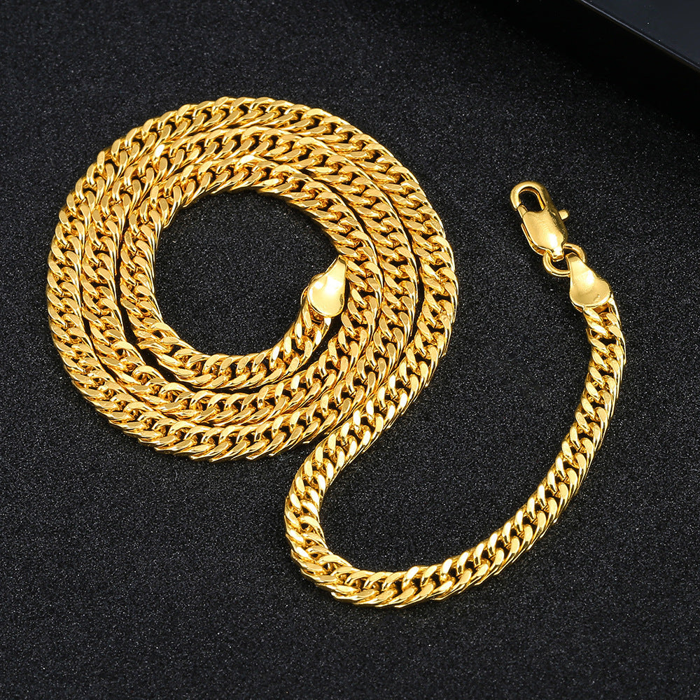 4MM Gold-Plated Box Chain Necklace – Minimalist Everyday Wear