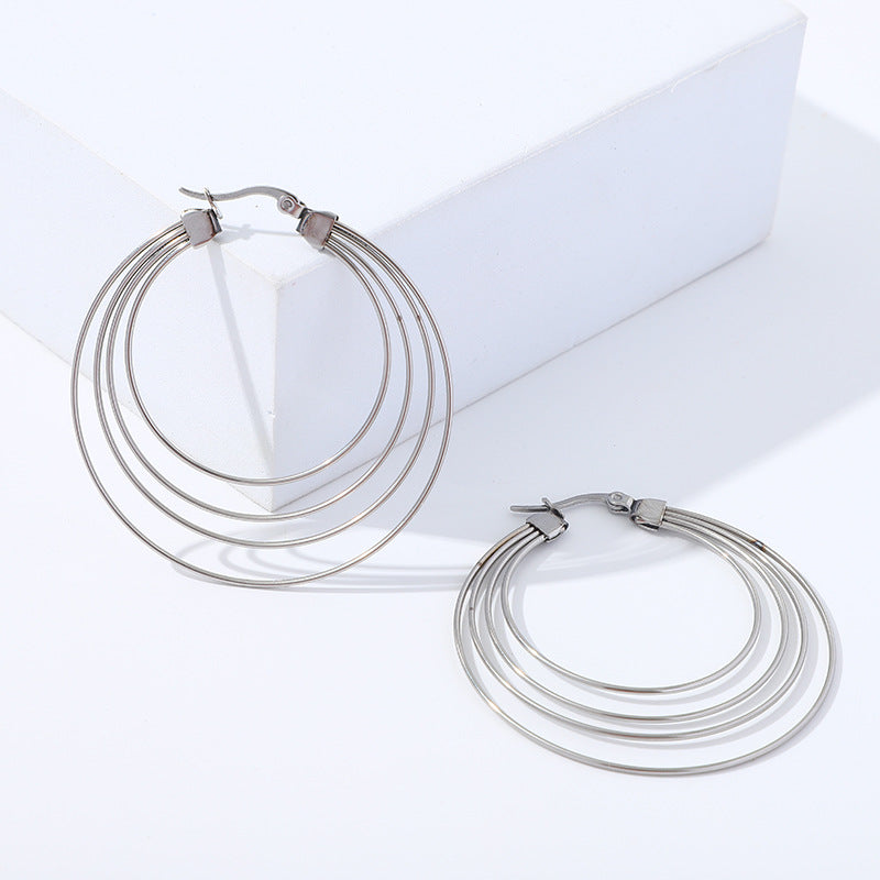 Multi-Layer Gold Hoop Earrings — Geometric Statement Piece