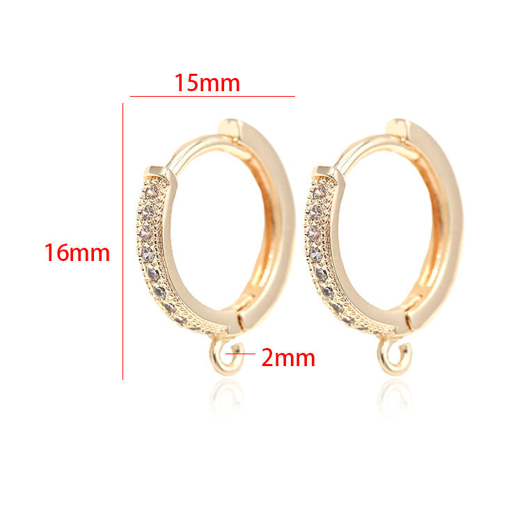 Gold Zircon U-Shape Ear Clips – Micro Pavé Hoop Earrings