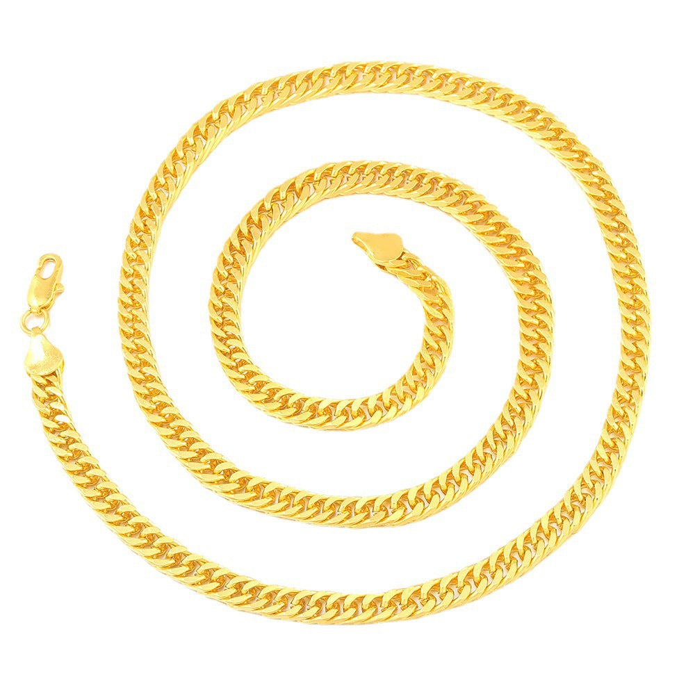 4MM Gold-Plated Box Chain Necklace – Minimalist Everyday Wear