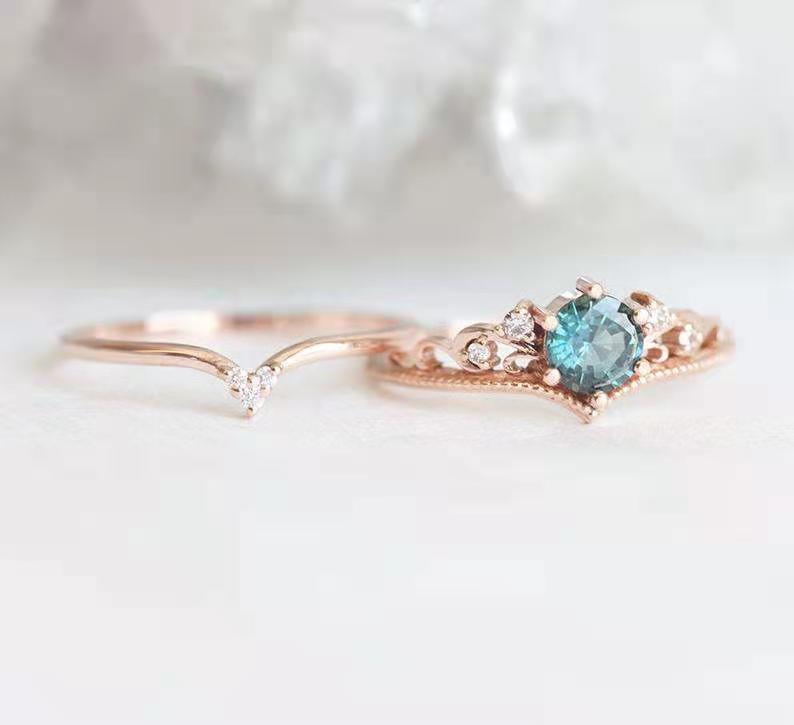 Rose Gold Gemstone Ring – Women's Statement