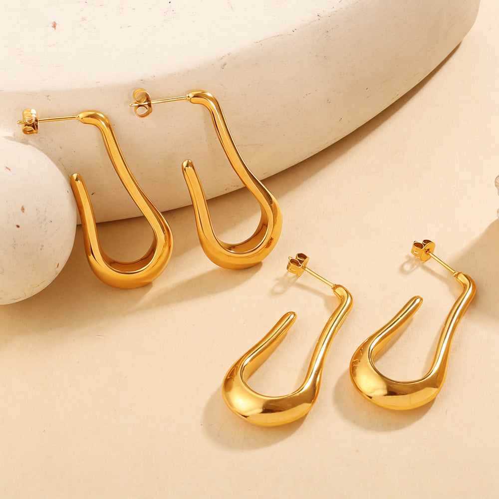 18K Gold-Plated Irregular Hoop Earring