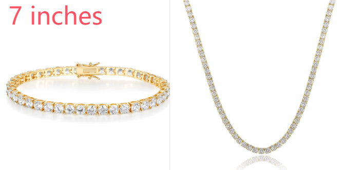 18K White Gold Plated Tennis Necklace - Luxury Zircon Statement Piece