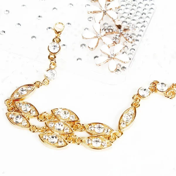 Bling Rhinestone Bracelet — Gold-Plated Crystal Statement Jewelry