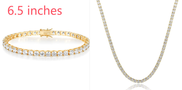 18K White Gold Plated Tennis Necklace - Luxury Zircon Statement Piece