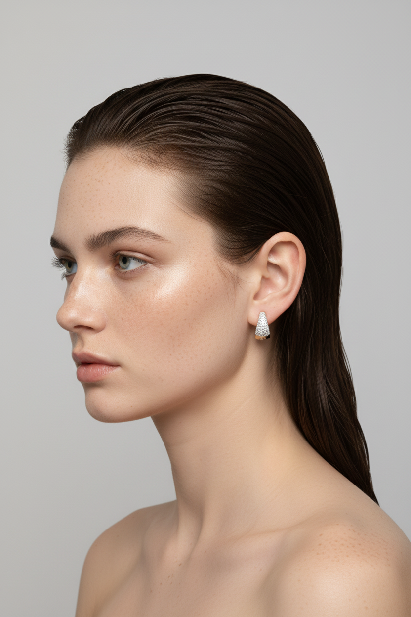 18K Gold Zirconia Drop Earrings