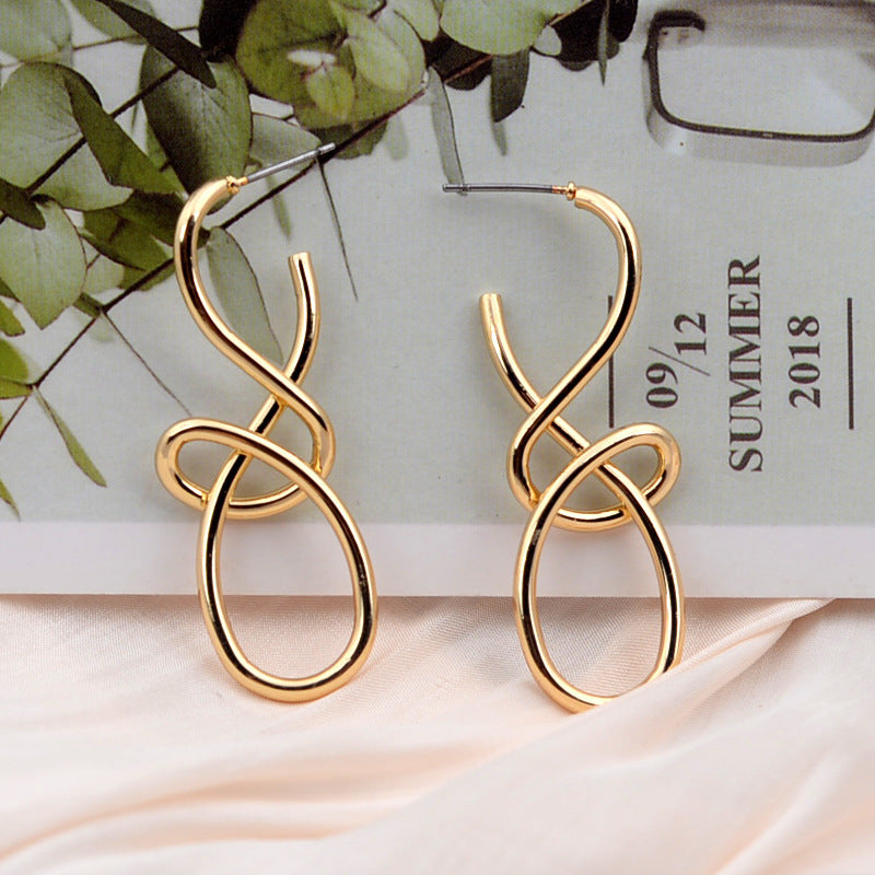 Geometric Ear Studs — Minimalist Gold & Silver Design