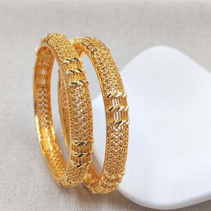 Gold Floral Bangle Bracelet