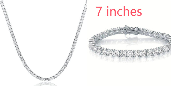 18K White Gold Plated Tennis Necklace - Luxury Zircon Statement Piece