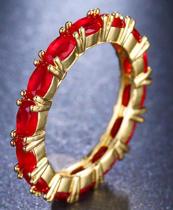 Gold-Plated T-Square Ring – Multi-Color Statement