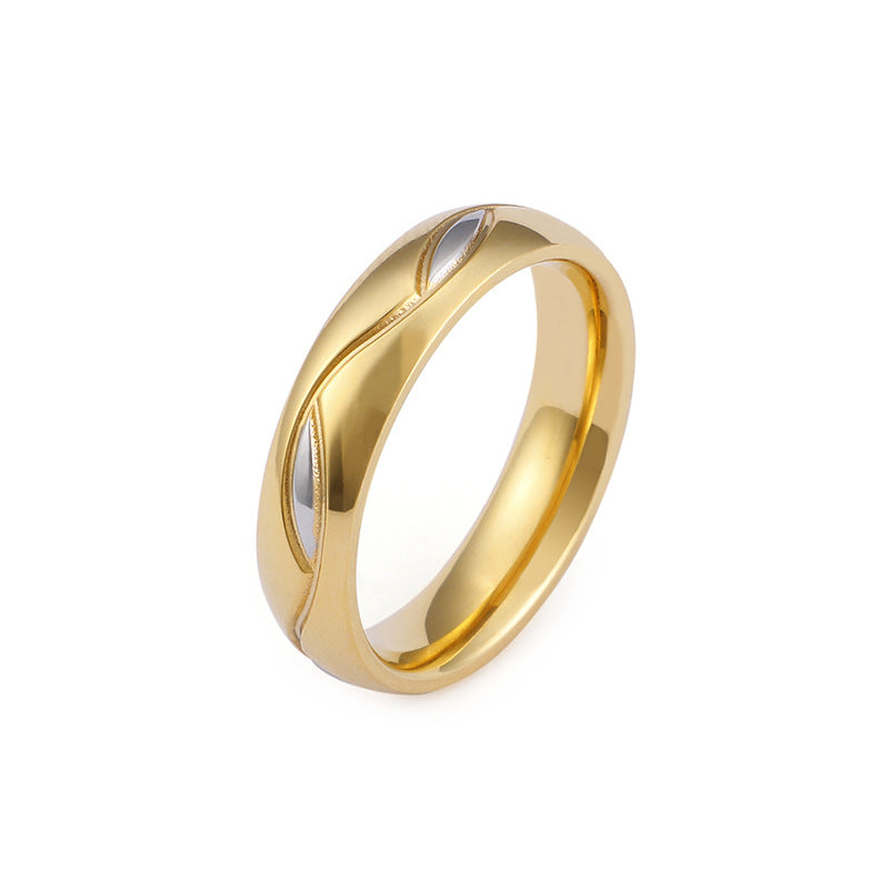 18K Gold Titanium Steel Couple Ring – His & Hers