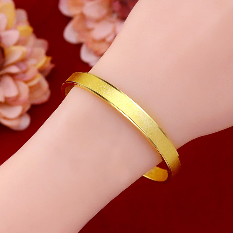 24K Gold Frosted Cuff Bracelet – Retro Geometric Caring Bear, Women's