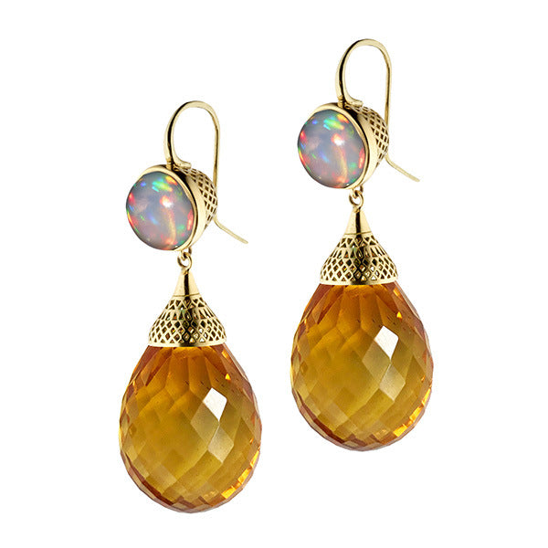 Gold Waterdrop Gemstone Ear Clips – Minimalist Alloy Drop Earrings for Women