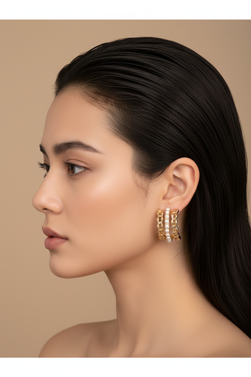 Temperament Irregular Earring – Editorial Model Photo