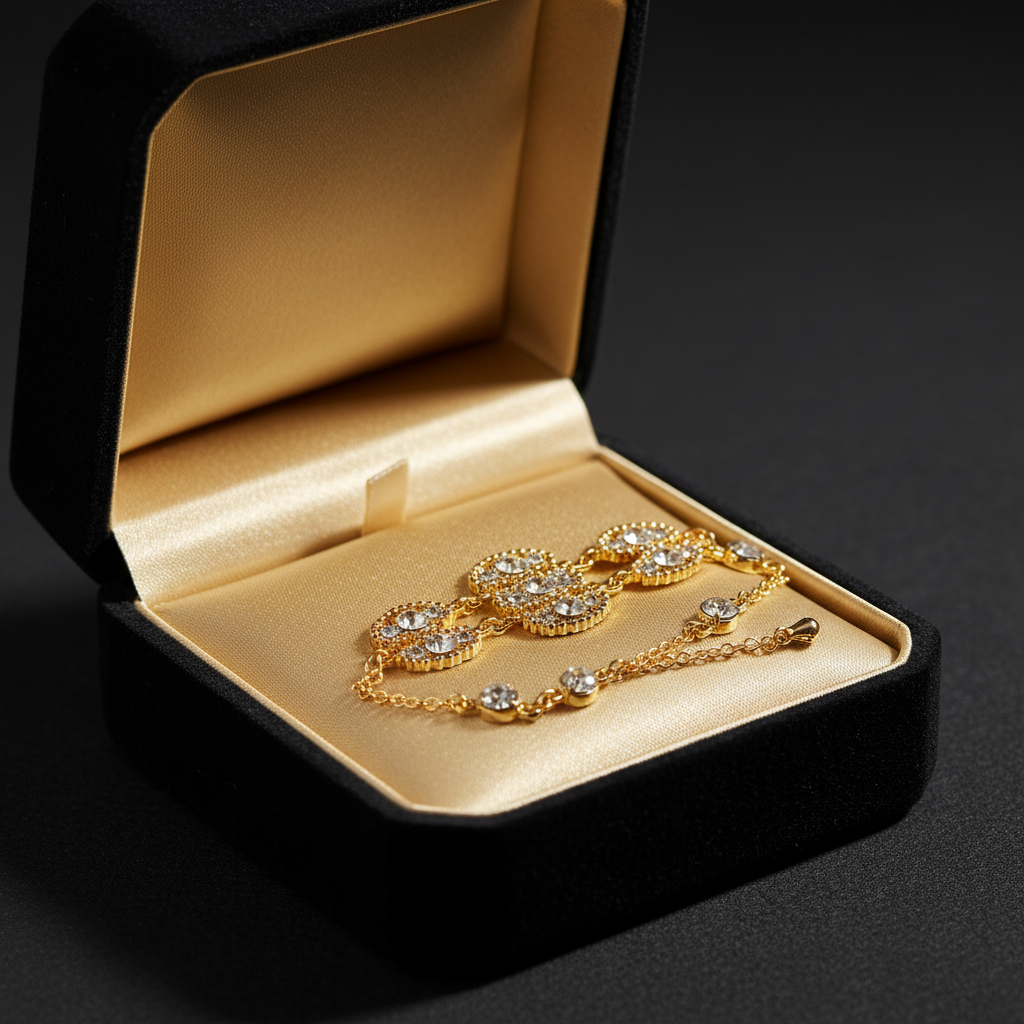Bling Rhinestone Bracelet in luxury jewelry box