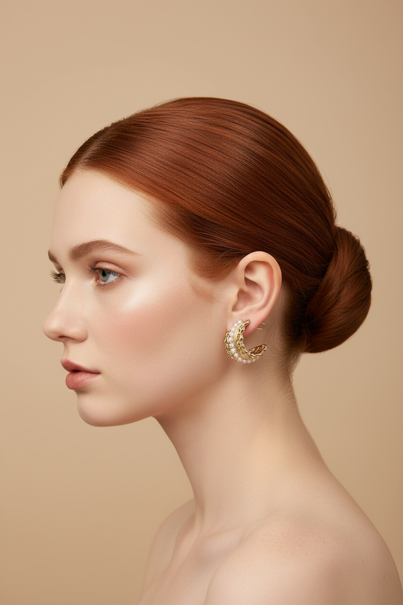 Temperament Irregular Earring – Redhead Model Editorial Photo